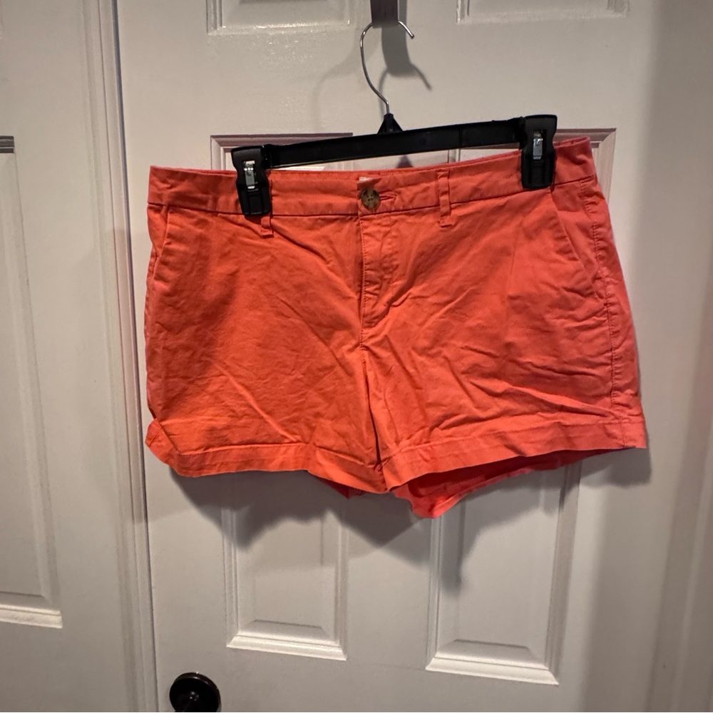 Old Navy Coral Orange Cotton Chino Shorts Women’s Size‎ 8